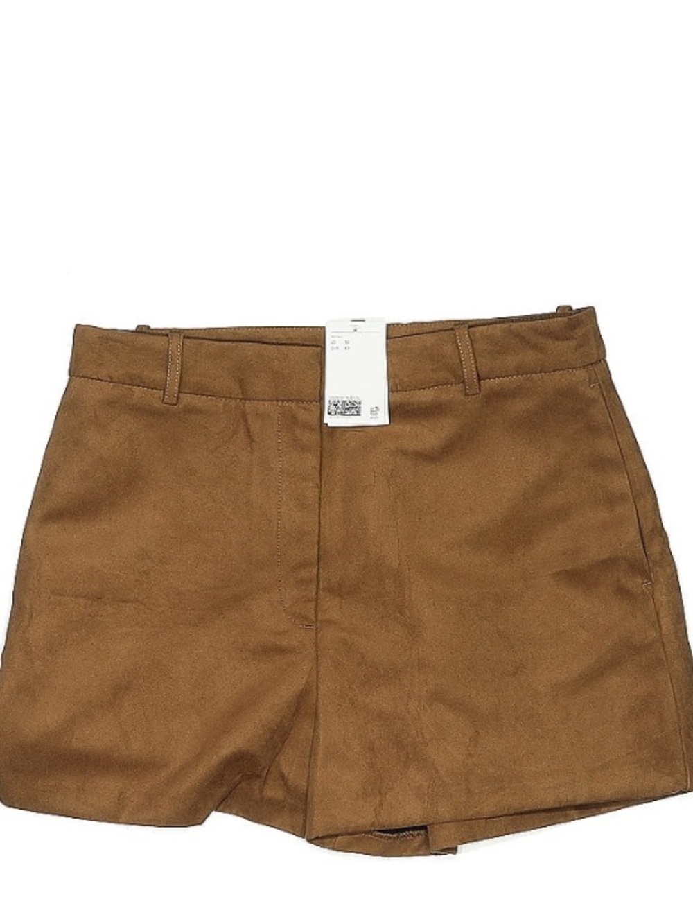 H&M Camel Brown Suede-Look High Waist Shorts